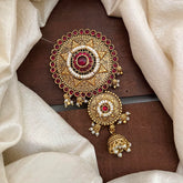 Premium Red Ad Stone Jada Billai-Bun Billai-Pearls-G13102